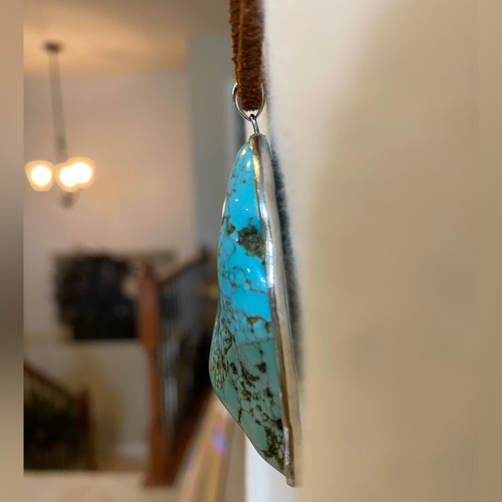 New Handcrafted Large Turquoise Statement Necklace - image 7